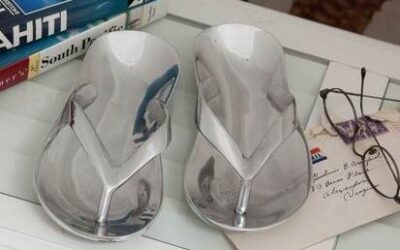 Carolyn’s Picks —> 2 Silver Metal Flip Flop Trinket Jewelry Dish Tray Holders
