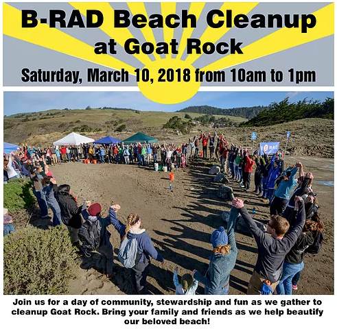 B-Rad Annual Beach Cleanup at Goat Rock – March 10th
