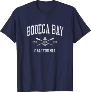 Bodega Bay CA Vintage Crossed Oars & Boat Anchor Sports T-Shirt